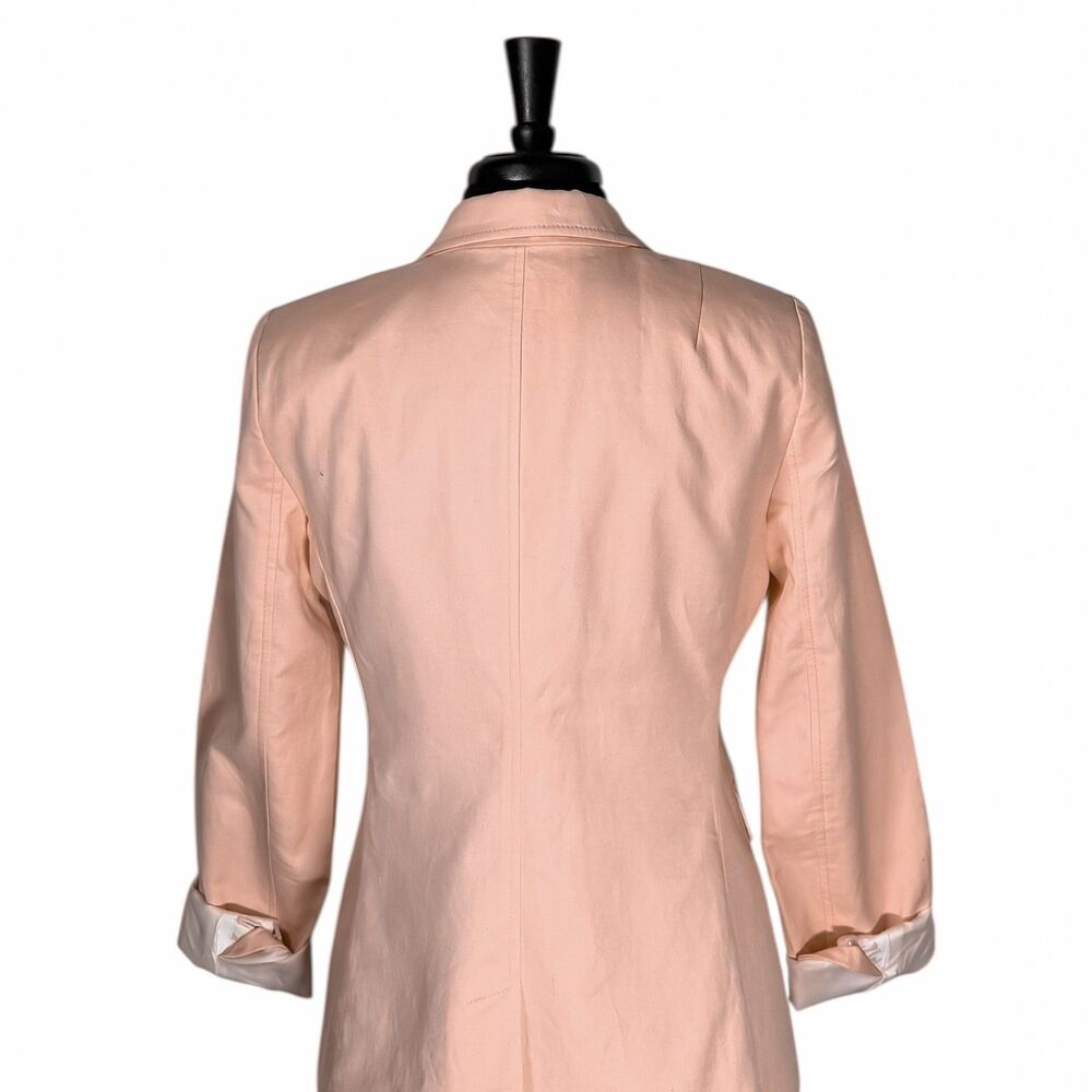 Banana Republic Women's Peach Ivory Linen Blend Office Career Blazer Jacket 10 - Picture 8 of 9